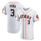 Houston Astros #3 Jeremy Pena 2022 World Series White CONTON Flex Base Stitched Jersey