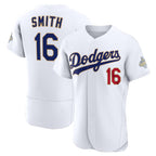 Los Angeles Dodgers #16 Will Smith White CONTON 2026 Gold Collection Authentic Jersey