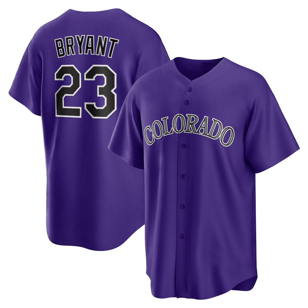 Colorado Rockies #23 Kris Bryant Purple CONTON Alternate Replica Player Jersey