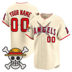 Custom Los Angeles Angels x One Piece Cream CONTON Vapor Premier Limited Jersey - Stitched