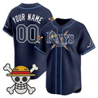 Custom Tampa Bay Rays x One Piece Navy CONTON Vapor Premier Limited Jersey - Stitched