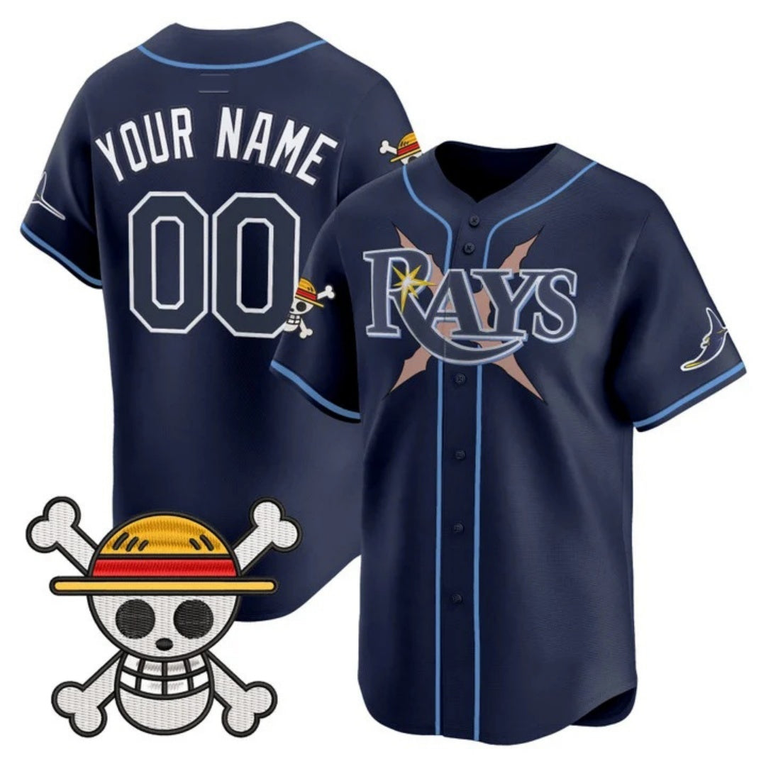 Custom Tampa Bay Rays x One Piece Navy CONTON Vapor Premier Limited Jersey - Stitched
