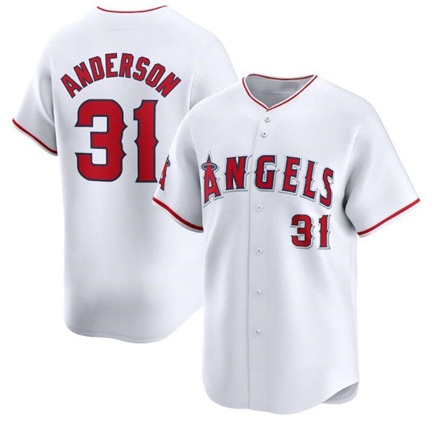 Los Angeles Angels #31 Tyler Anderson White CONTON Home Limited Stitched Jersey
