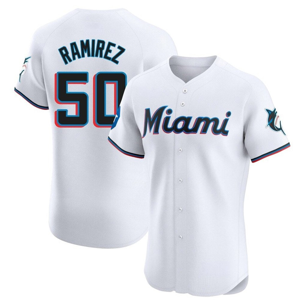 Miami Marlins #50 Agustin Ramirez Player White CONTON Home Limited Elite Stitched Jerseys