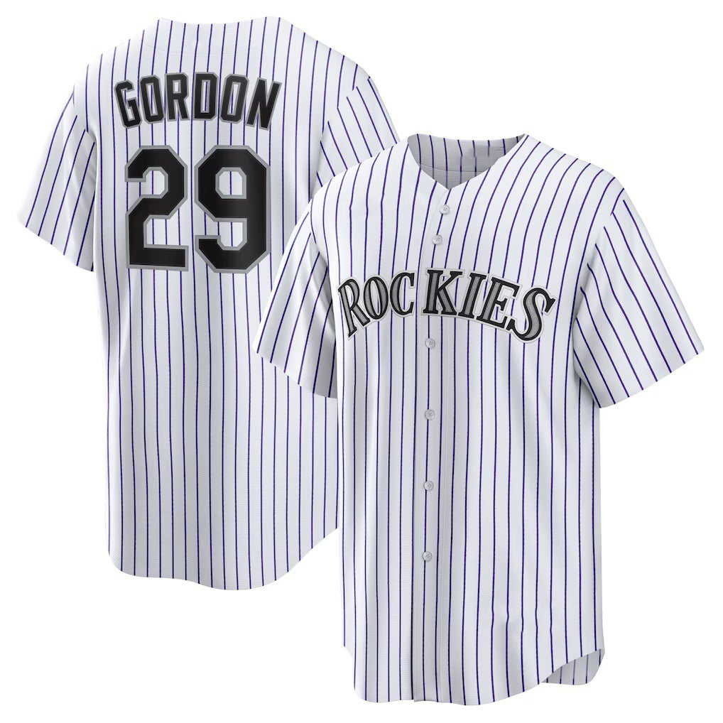 Colorado Rockies #29 Tanner Gordon White CONTON Home Replica Jersey