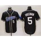 Los Angeles Dodgers #5 Freddie Freeman Number Black CONTON Cool Base With Patch Stitched Jerseys