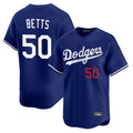 Los Angeles Dodgers #50 Mookie Betts Player Royal CONTON Limited Home Stitched Jerseys