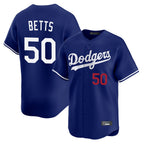 Los Angeles Dodgers #50 Mookie Betts Player Royal CONTON Limited Home Stitched Jerseys