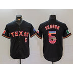 Texas Rangers #5 Corey Seager Black CONTON Rainbow Mexico Cool Base Stitched Jersey