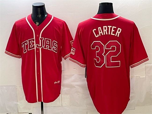 Texas Rangers #32 Evan Carter Red CONTON 2026 City Connect Stadium Stitched Jersey