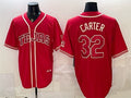 Texas Rangers #32 Evan Carter Red CONTON 2026 City Connect Stadium Stitched Jersey