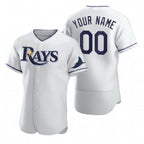 Custom Tampa Bay Rays White CONTON 2020 Stitched Flex Base Jersey