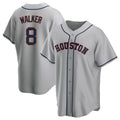 Houston Astros #8 Christian Walker Player Gray CONTON Home Game Stitched Jerseys