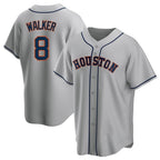 Houston Astros #8 Christian Walker Player Gray CONTON Home Game Stitched Jerseys