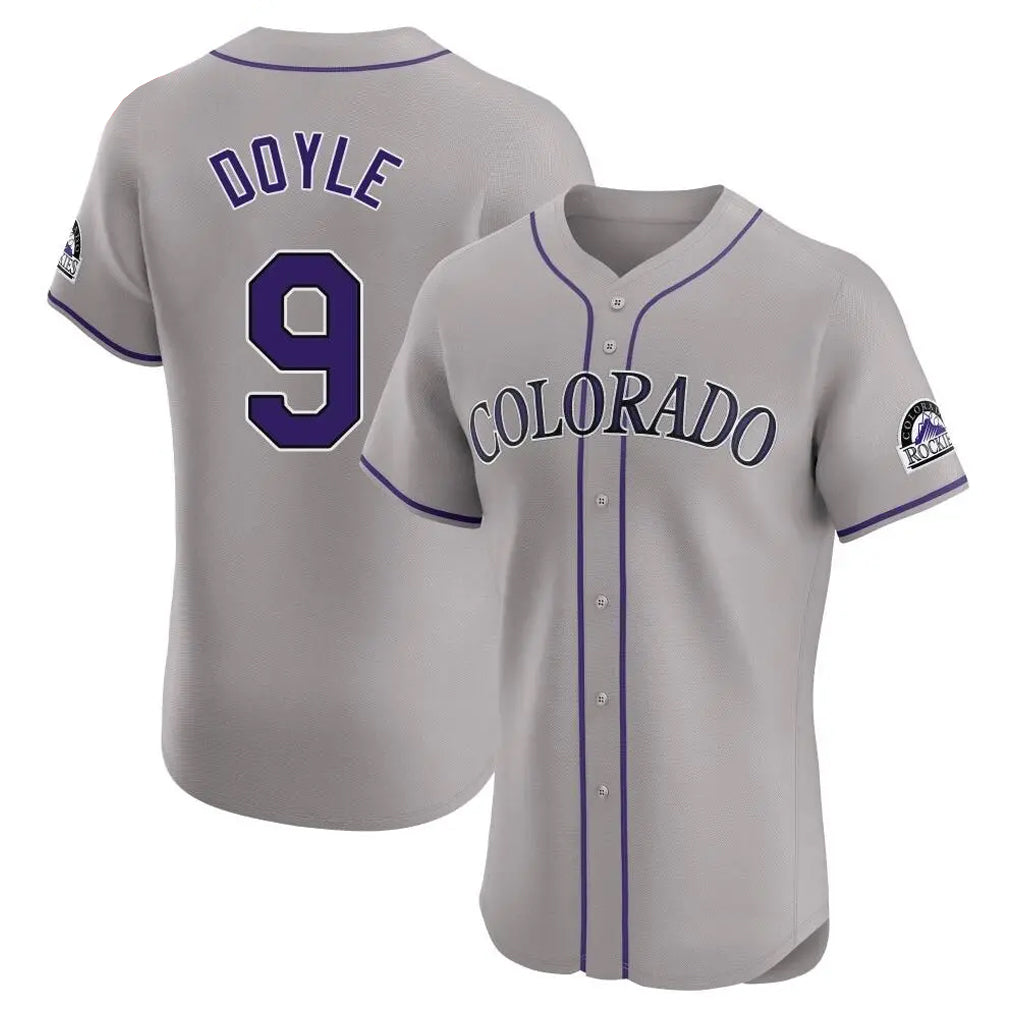 Colorado Rockies #9 Brenton Doyle Player Gray CONTON Limited Elite Home Stitched Jerseys