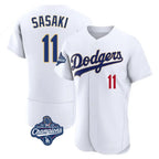 Los Angeles Dodgers #11 Roki Sasaki Player Gold White CONTON World Series Meet 2026 Collection Stadium Limited Elite Stitched Jerseys