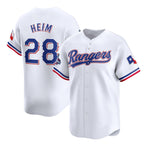 Texas Rangers #28 Jonah Heim White CONTON 2023 World Series Champions Stitched Jersey