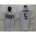 Tampa Bay Rays #5 Wander Franco White CONTON Stitched Cool Base Jersey
