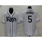 Tampa Bay Rays #5 Wander Franco White CONTON Stitched Cool Base Jersey
