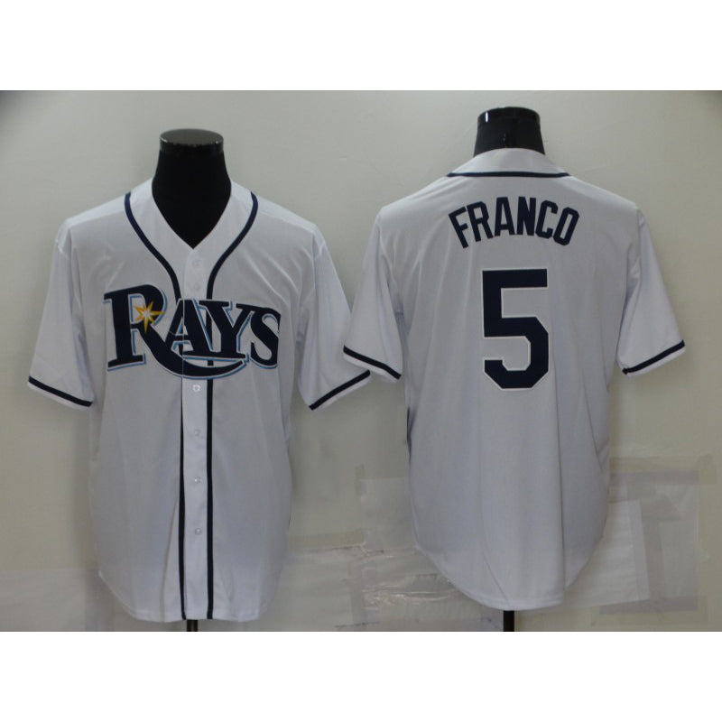 Tampa Bay Rays #5 Wander Franco White CONTON Stitched Cool Base Jersey