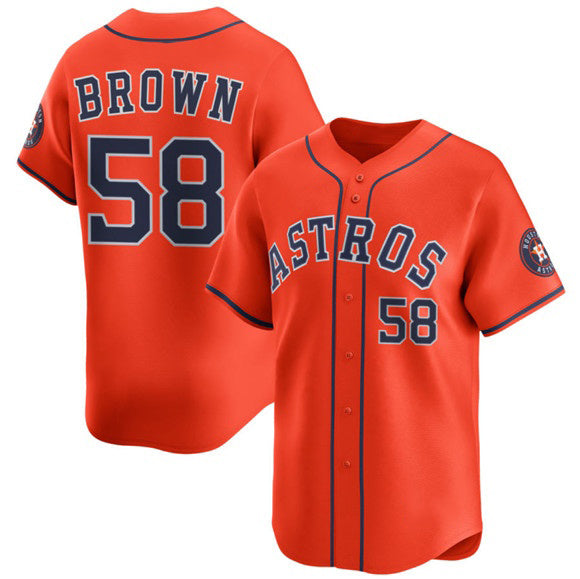 Houston Astros #58 Hunter Brown Orange CONTON 2025 Alternate Limited Stitched Jersey