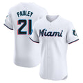 Miami Marlins #21 Graham Pauley Player White CONTON Home Limited Elite Stitched Jerseys