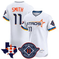 Houston Astros #11 Cam Smith Player White CONTON City Connect Texas Patch Vapor Premier Limited Elite Home Stitched Jerseys