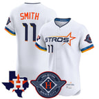 Houston Astros #11 Cam Smith Player White CONTON City Connect Texas Patch Vapor Premier Limited Elite Home Stitched Jerseys
