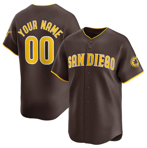 Custom San Diego Padres Brown CONTON 2024 Away Limited Stitched Jersey
