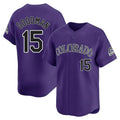 Colorado Rockies #15 Hunter Goodman Player Purple CONTON Limited Home Stitched Jerseys