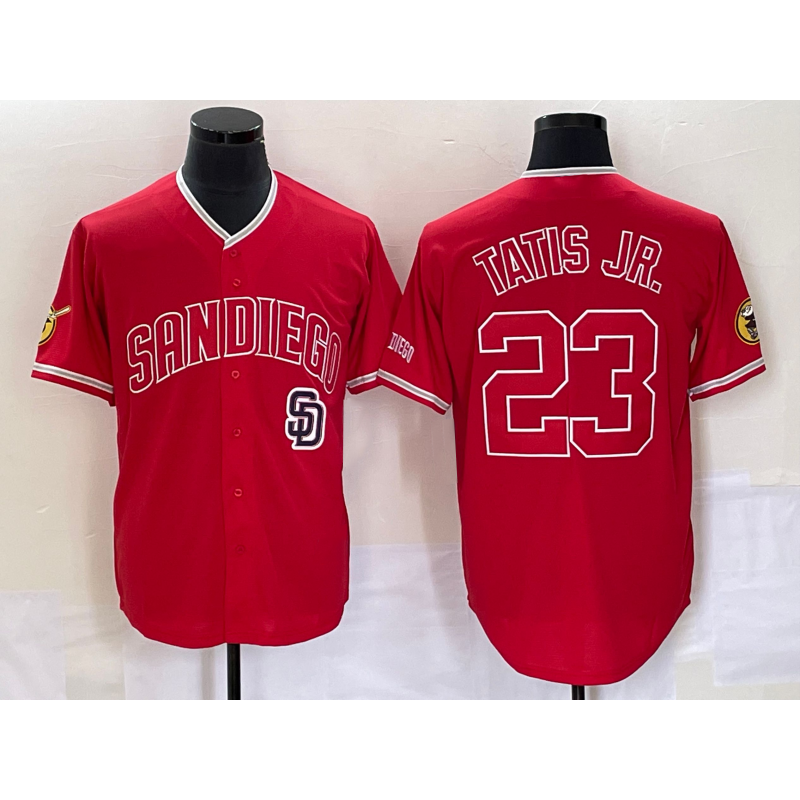 San Diego Padres #23 Fernando Tatis Jr Red CONTON NEW 2023 Cool Base Stitched Jersey