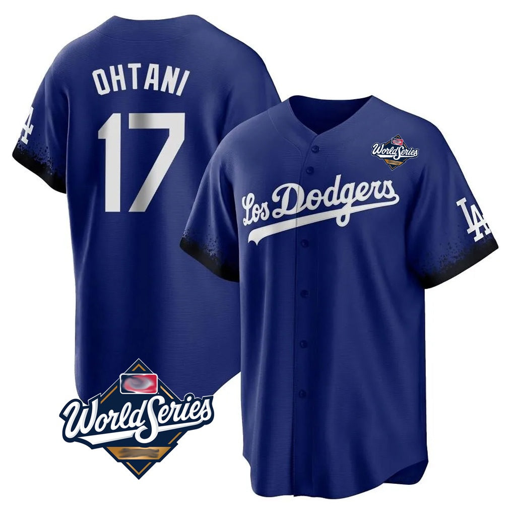 Los Angeles Dodgers #17 Shohei Ohtani Player Royal CONTON World Series City Connect Home Game Stitched Jerseys