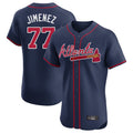 Atlanta Braves #77 Joe Jimenez Player Navy CONTON Limited Elite Home Game Stitched Jerseys