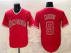 Los Angeles Angels #9 Zach Neto Red CONTON Stitched Jersey
