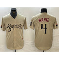 Arizona Diamondback #4 Ketel Marte 2021 Gold CONTON City Connect Cool Base Stitched Jersey