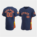 Custom Houston Astros Active Player Navy CONTON 60th Anniversary Flex Base Stitched Jersey