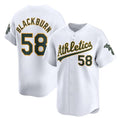 Oakland Athletics #58 Paul Blackburn White CONTON Home Limited Stitched Jersey