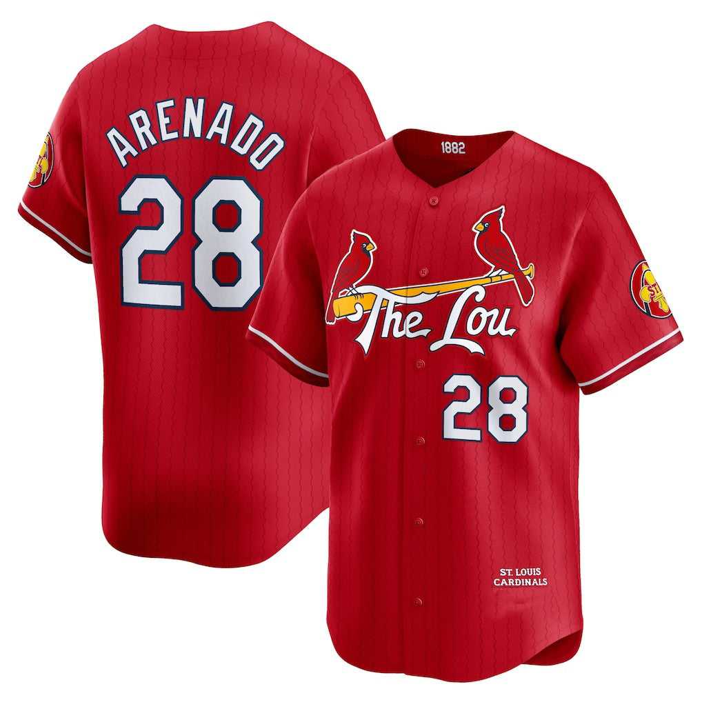 St. Louis Cardinals #28 Nolan Arenado Red CONTON 2024 City Connect Limited Player Jersey