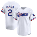 Texas Rangers #2 Marcus Semien White CONTON Home Limited Player Jersey
