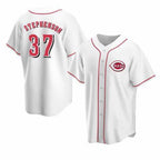 Cincinnati Reds #37 Tyler Stephenson White CONTON Stitched Cool Base Jersey