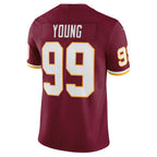 W.Football Team #99 Chase Young Burgundy CONTON Vapor Limited Jersey