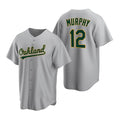 Oakland Athletics #12 Sean Murphy Grey CONTON Cool Base Stitched Jersey