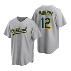 Oakland Athletics #12 Sean Murphy Grey CONTON Cool Base Stitched Jersey