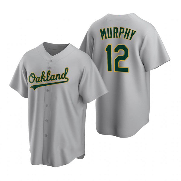 Oakland Athletics #12 Sean Murphy Grey CONTON Cool Base Stitched Jersey