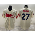 Los Angeles Angels #27 Mike Trout Cream CONTON 2022 City Connect Cool Base Stitched Jersey