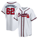 Atlanta Braves #62 Daysbel Hernandez White CONTON Home Replica Jersey