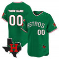 Custom Houston Astros Mexico Texas Patch Vapor Premier Limited Jersey V3 ¨C Green CONTON