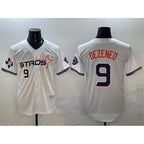 Houston Astros #9 Zach Dezenzo White CONTON 2025 City Connect With Texas Patch Limited Stitched Jersey