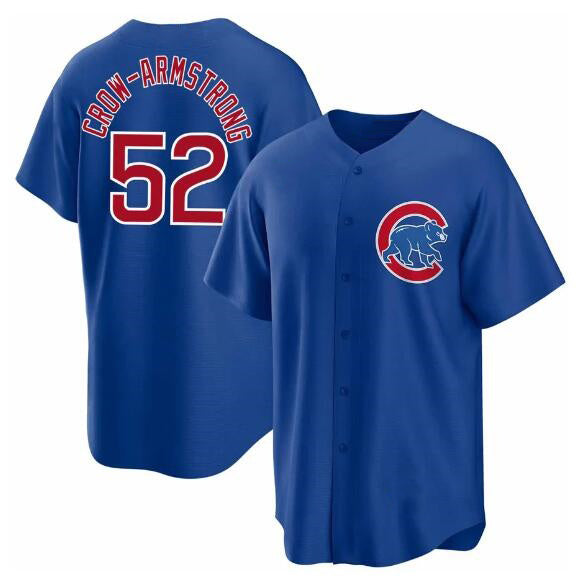 Chicago Cubs #52 Pete Crow-Armstrong Blue CONTON 2024 Cool Base Stitched Jersey