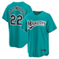 Miami Marlins #22 Sandy Alcantara Player Teal CONTON Home Game Stitched Jerseys